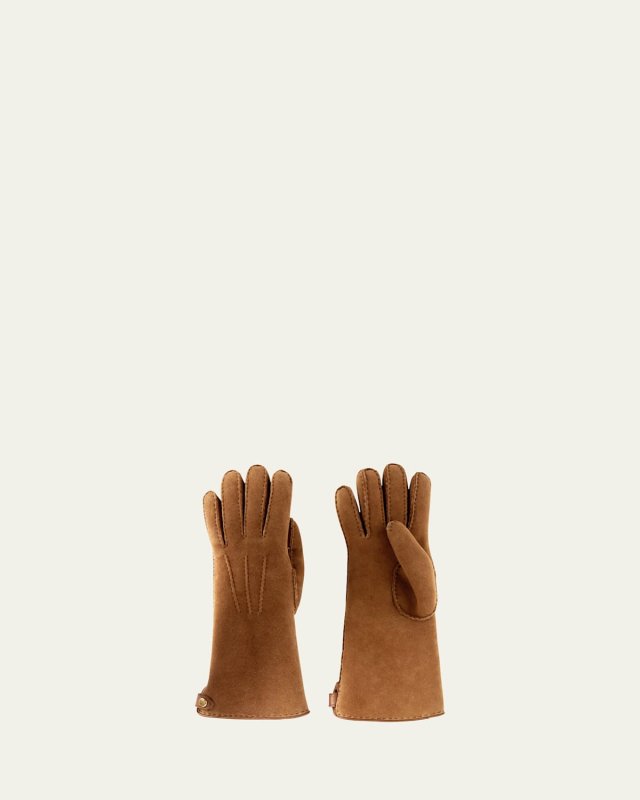 Zelda Leather Shearling-Lined Gloves